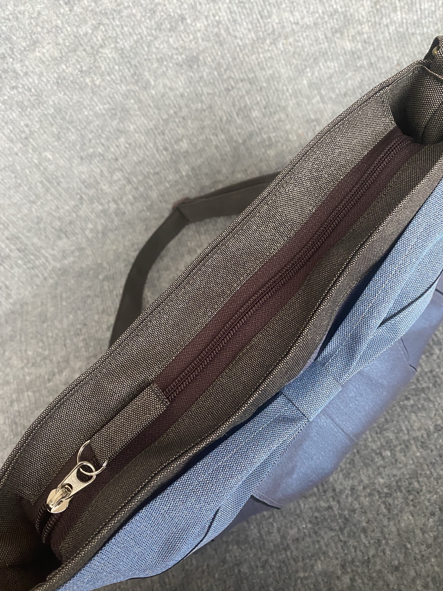 超軽量♡倉敷畳縁シンプルリボンショルダーバッグ：３点セット 受注生産】倉敷畳縁シンプルリボンショルダーバッグ(スモーキー