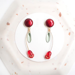 七宝焼 Tulipピアス ~Rouge red~