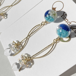 【花の煌めき Hanatubu 空 Sサイズ  】ピアス　イヤリング　ノンホールピアス