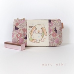 【垂れ耳うさぎ】刺繍ポーチ🐰