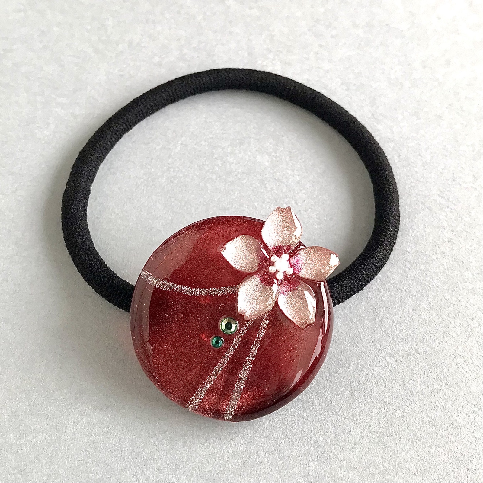 ✿Sakura✿ハンドメイド レジンヘアゴム No 57❣️花型さくら模様