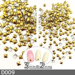 ネイルスタッズ メタルパーツ 四角 ゴールド 3mm2mm (D009)