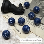4個入)vintage parts navy splash beads