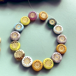 【6コセット】JIRI＊IVANA#czech beads#チェコビーズ　flower Daisy 12㍉ mixassort / bronze