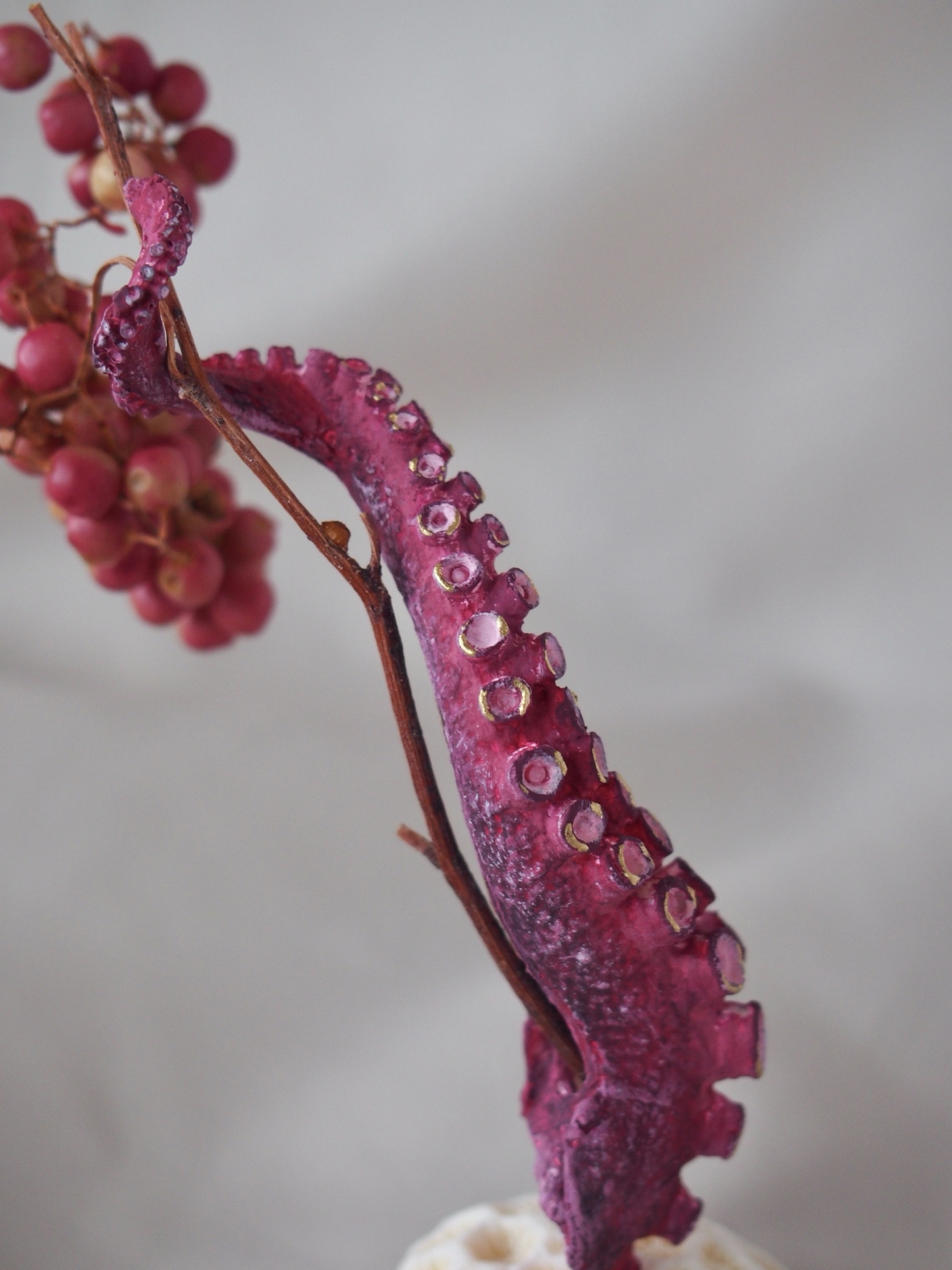 一輪挿し【アクリル絵の具でも！立体ぬりえ】本物のタコを型取り