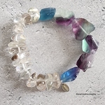 【Minne 限定】Two colors bracelet (フローライト×ガーデンクォーツ)