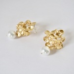 【16KGP / SV925】ajisai pierce / ピアス ゴールド マットゴールド 紫陽花 あじさい 花  パール 大ぶり フォーマル パーティ プレゼント ギフト 母の日 送料無料