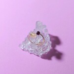 【再販】シトリンとガーネット 天然石 オープン ピンキーリング