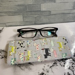 カラフル猫柄　ワイヤー入りメガネケース