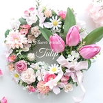 フラワーリース⭐チューリップの春リース♪pink