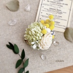 マムとミモザのコサージュ  セージ