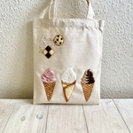 Cafe-sweets☆羊毛刺繍 キャンバストート〜ソフトクリーム🍦🍦🍦