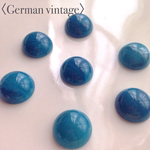 〈German vintage〉マーブルダークブルー アクリル カボション（6個 ）