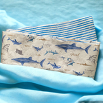 サメ柄 ボーダー柄 半幅帯 浴衣帯