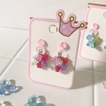 🌸 花型ビーズが可愛い シャラシャラビーズ イヤリング キッズアクセサリー ピアス