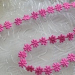 45【刺繍ブレード】フラワーブレード 　ショッキングピンク