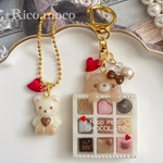 【再販✨️】④ RicoくまのチョコBOX🧸 シャカシャカキーホルダー シェイカーキーホルダー レジンキーホルダー ハンドメイド キーホルダー 1点 ホワイトBOX 