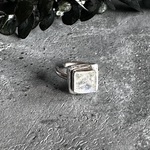 正方形レインボームーンストーンのイヤーカフ  silver950 片耳用