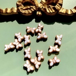 【4コセット】#czech beads#チェコビーズ　butterfly蝶々18✖️11㍉　white/pink f