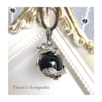 大玉ブラックオニキスと龍のネックレス(03)¥1800→¥1400