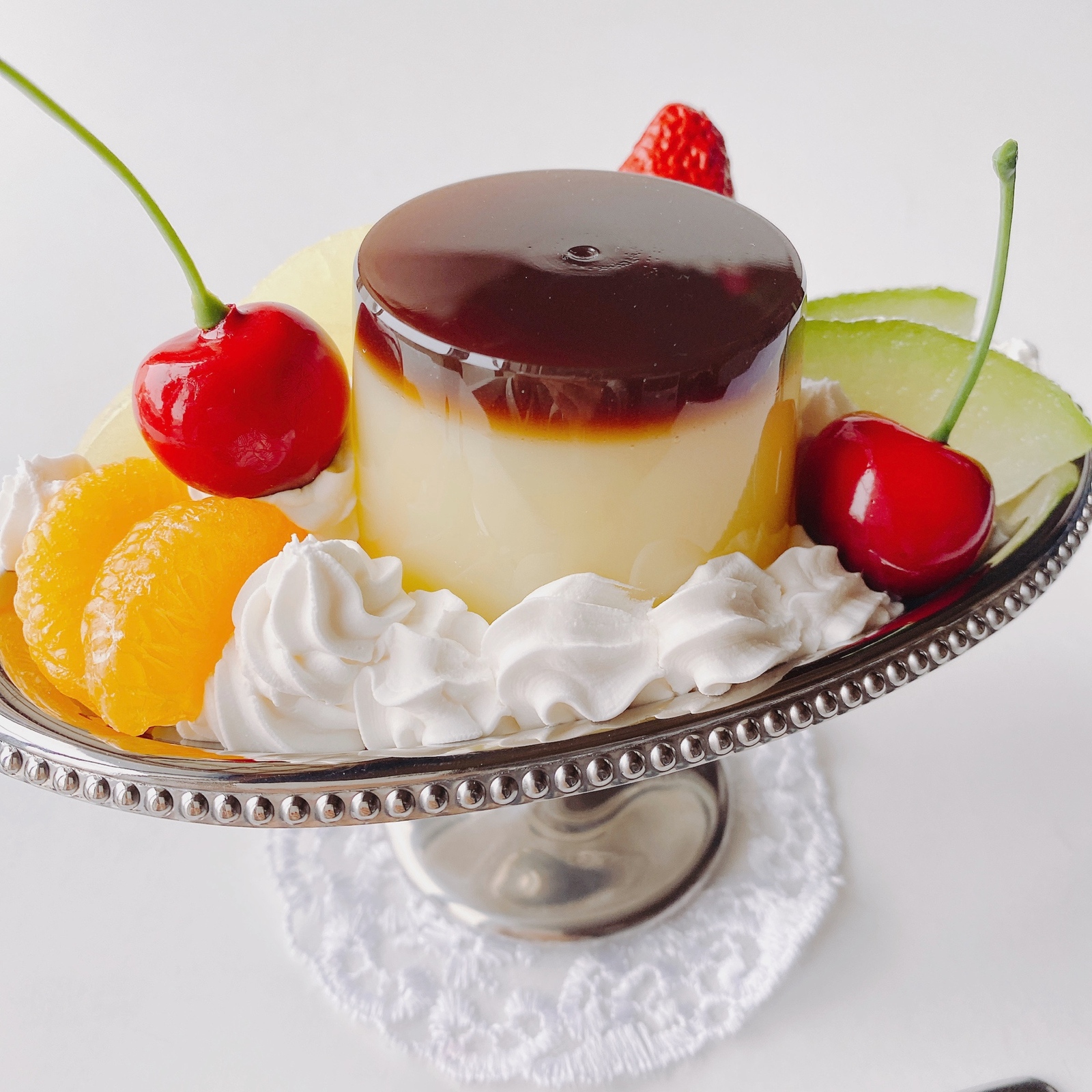 食品サンプル 実物大 プリンアラモード 特大パフェ 喫茶店 フェイク