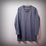 セール65％オフ🔥たった一つの…レディス💛コットンポンチ💛ミジンコボーダー💛ラウンドネック💛チュニックT💛フリーサイズ💛ホワイト×ネイビー