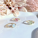 誕生石を選べるリング💍サークルと六角形の2種類から選べる指輪　アクアマリン　アイオライト　水晶　ゴールド　シルバー　フォークリング　推し活