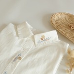夏の新作 無地トップス 刺繍トップス コットンリネントップス アイボリートップス コットンリネンシャツ 綿麻シャツ 刺繍シャツ 無地シャツ