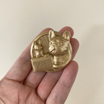 フレンチブルドッグ　ブローチ　ゴールド【ブタくんと一緒】