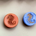 【2色1コずつ2コセット】JIRI＊IVANA#czech beads#チェコビーズ　23㍉sea horse タツノオトシゴ  pink＊blue/picasso