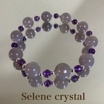 グレー瑪瑙　アメジスト　ブレスレット　おすすめ　　　天然石ブレスレット　Selene crystal
