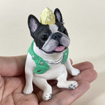 フレンチブルドッグ　モヒカン　置物　ペット【いつもそばにいてくれるフレブルのフィギュア】