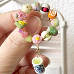 ミニチュア 春の和菓子・生菓子ブローチ・お茶付き