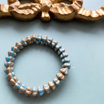 【1連30コセット】JIRI＊IVANA#czech beads#チェコビーズ　bell flower  8✖️6㍉blue/gold rain