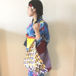 2wayあずま袋   アフリカ布  孔雀