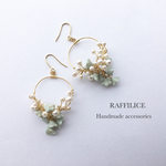 ネジネジパールフラワーピアス