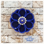 Blue Flower〜Coup de Coeur〜ビーズ刺繍ブローチ