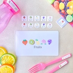 【フルーツ】お名前シール*ファイル*Fruits*カット済み*おなまえシール*アイロン*タグ*耐水*アイロン不要*ノンアイロン*名入れ*カラフル