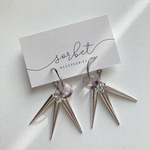silver studs clear hoop ∝スタッズ フープピアス クリア チタン スズマル