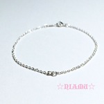 【製作用ブレスレット】SILVER925　アンクレット　1.5mm幅　小豆チェーン　ハンドメイド素材