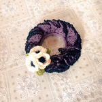 レース編み＊お花とフリルの3wayシュシュ(白アネモネ)