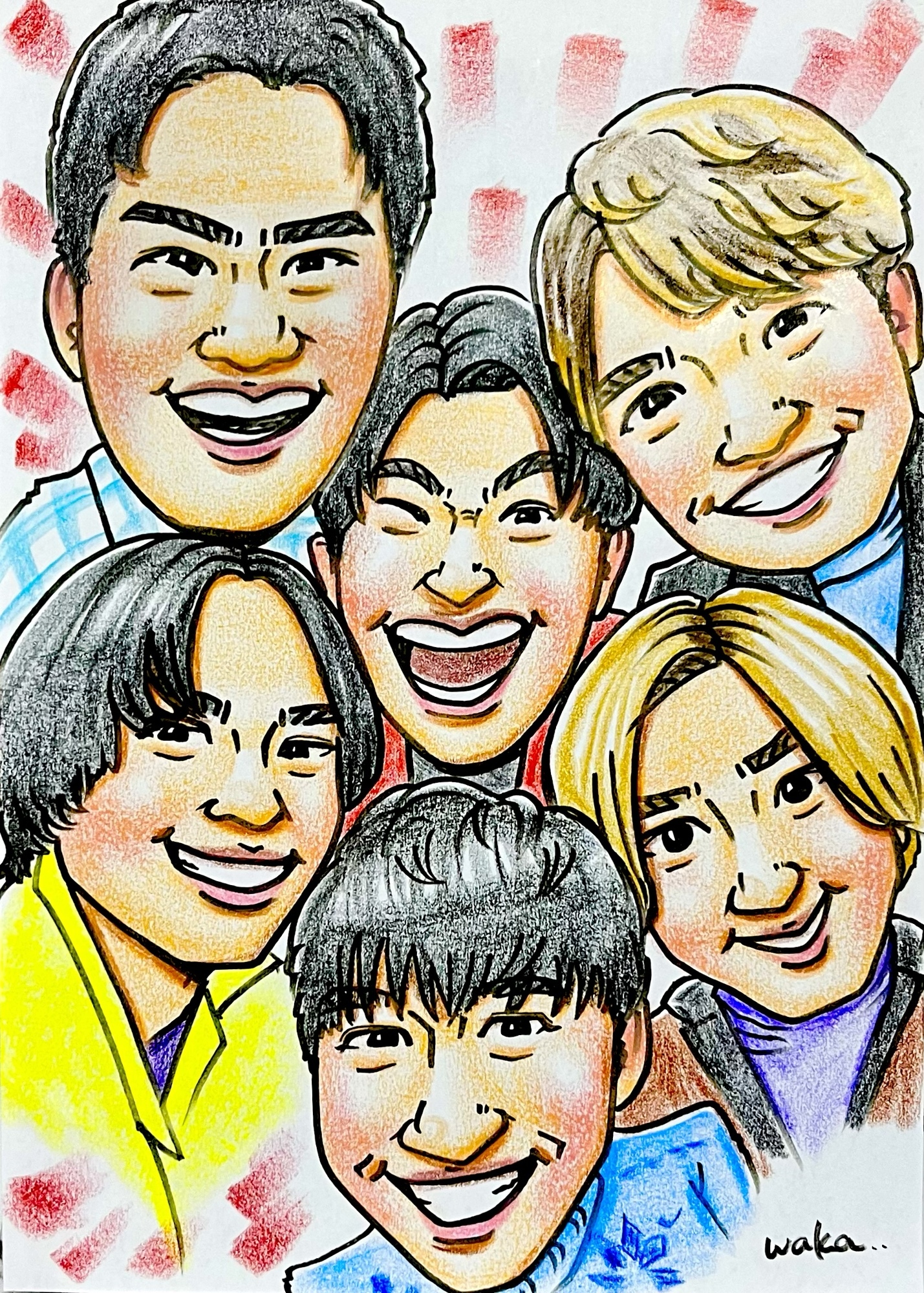 似顔絵 記念 誕生日 お祝い プレゼント 還暦などに - wakaの