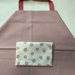 【オーダー】【110】ピンク無地☆子供 キッズ エプロン＆三角巾