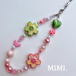 ビーズストラップ🌸スマホストラップ🌸ハンドストラップ💚さくら🌸桜¨̮*/MIMI. 