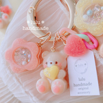 【ꫛꫀꪝ✧‧˚】ゆめかわくまちゃんのカラフルポップキーホルダー　ハンドメイドレジン　キーホルダー　ハンドメイドキーホルダー　シャカシャカキーホルダー　シャカシャカ　シェイカー　くま　