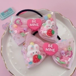 うさぎ♡ Fancy ゆめかわ　チュールリボン　ツイン♡ ハンドメイド　リボン　ヘアゴム