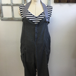 3wayサロペット&タイパンツ風サルエルパンツ グレー（サイズフリーL〜LL）