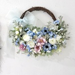ご予約作品　春のお花のリース　アーティフィシャルフラワー  誕生日プレゼント　引っ越し祝い　結婚祝い　記念日　ギフト　