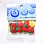 セール　セットボタン　ボタン　イエローフラワー　with　レッド　ストロベリー　苺　いちご　イチゴ　アメリカ　Dress It Up　輸入　ボタン　海外　buttonset9389