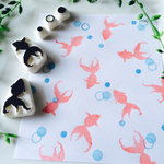    【受注制作】夏の金魚はんこ 〜消しゴムはんこ５個セット〜